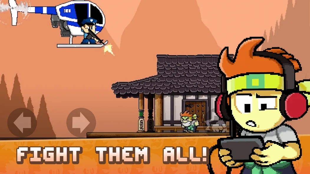 Dan the Man: Action Platformer [MOD: безлимитные монеты и усиленное оружие] Screenshot 1