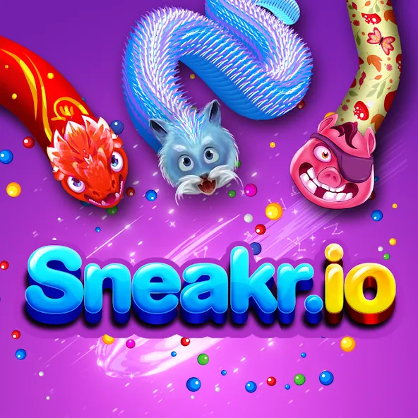 Sneak.io - Snake Game [MOD: бесконечные очки и усиления] Screenshot 1