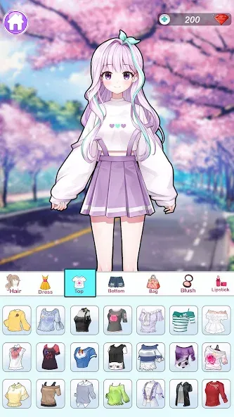 Anime Dress Up and Makeup Game [MOD: разблокирована вся одежда и макияж] Screenshot 2