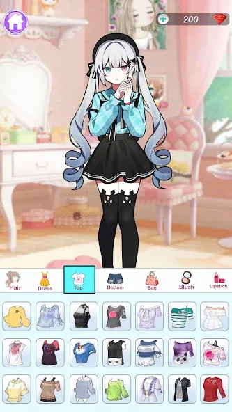 Anime Dress Up and Makeup Game [MOD: разблокирована вся одежда и макияж] Screenshot 3