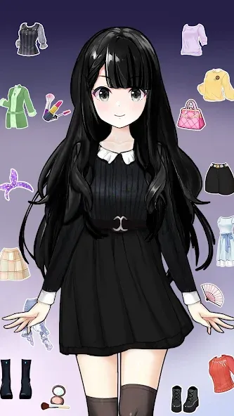 Anime Dress Up and Makeup Game [MOD: разблокирована вся одежда и макияж] Screenshot 4