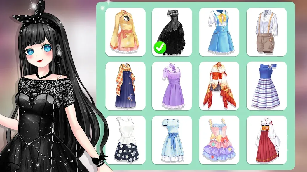 Anime Dress Up and Makeup Game [MOD: разблокирована вся одежда и макияж] Screenshot 5