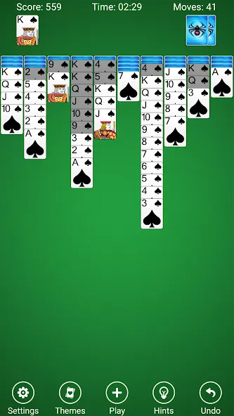 Spider Solitaire [MOD: без рекламы и все масти открыты] Screenshot 1