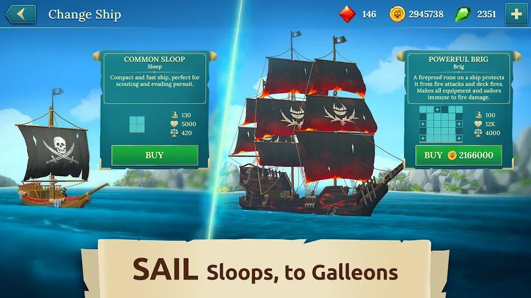 Pirate Ships・Build and Fight [MOD: безлимитные ресурсы и корабли] Screenshot 3