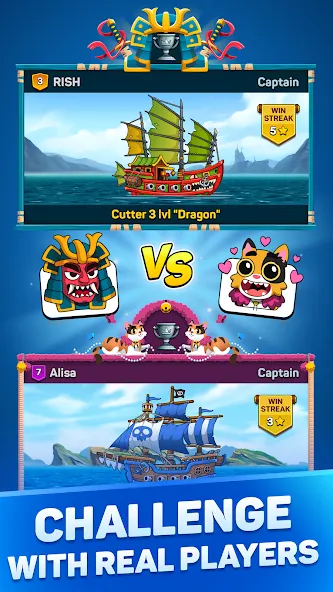 Pirates &amp; Puzzles：Ship Battles [MOD: безлимитные ресурсы и корабли] Screenshot 4