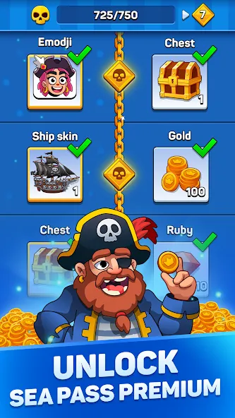 Pirates &amp; Puzzles：Ship Battles [MOD: безлимитные ресурсы и корабли] Screenshot 5