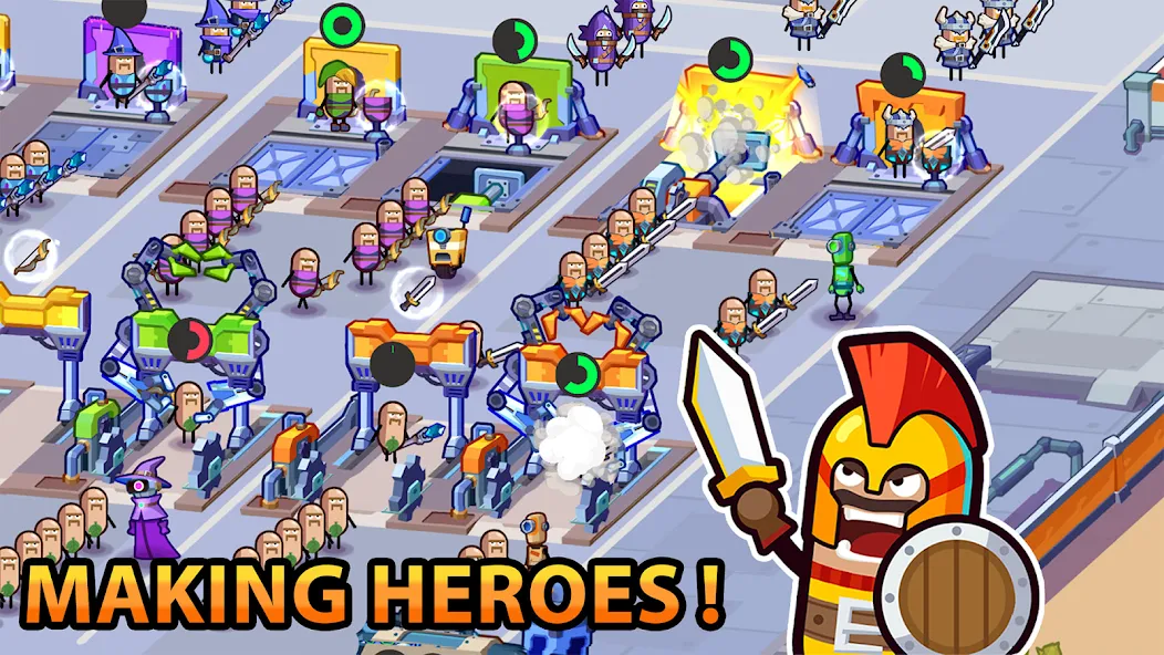 Hero Making Tycoon: Idle Games [MOD: безлимитные деньги и герои] Screenshot 1