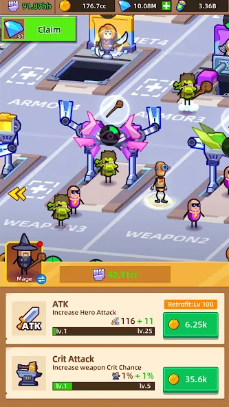 Hero Making Tycoon: Idle Games [MOD: безлимитные деньги и герои] Screenshot 5