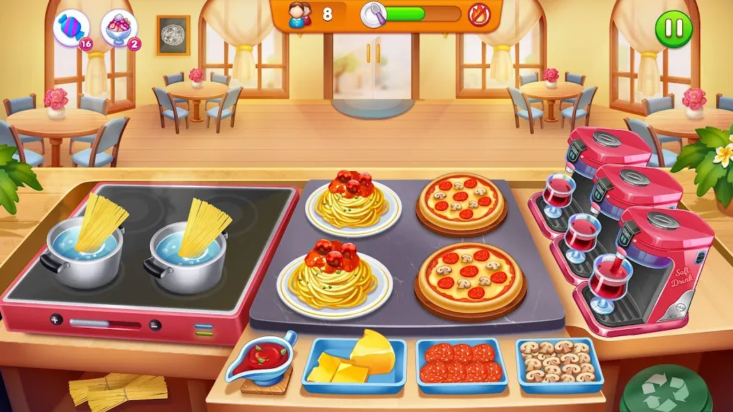 Cooking Restaurant Food Games [MOD: много денег и открыты уровни] Screenshot 2
