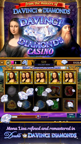 Da Vinci Diamonds Casino – Bes [MOD: бесконечные монеты и бесплатные вращения] Screenshot 1