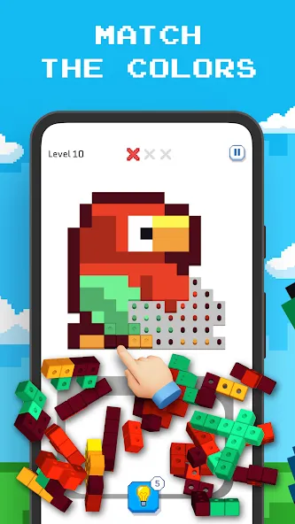 Blockin' Color - Block Puzzle [MOD: безлимитные подсказки и жизни] Screenshot 2