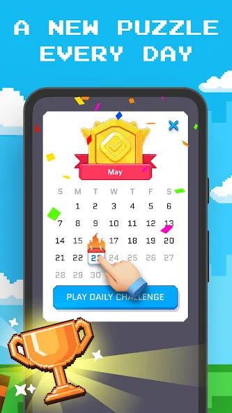 Blockin' Color - Block Puzzle [MOD: безлимитные подсказки и жизни] Screenshot 4
