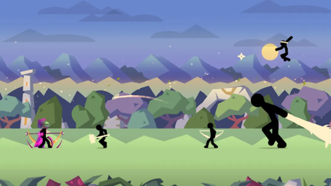Stick Fight: Shadow Archer [MOD: безлимитные стрелы и усиленный урон] Screenshot 2