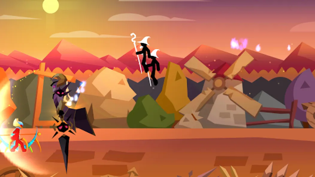 Stick Fight: Shadow Archer [MOD: безлимитные стрелы и усиленный урон] Screenshot 5