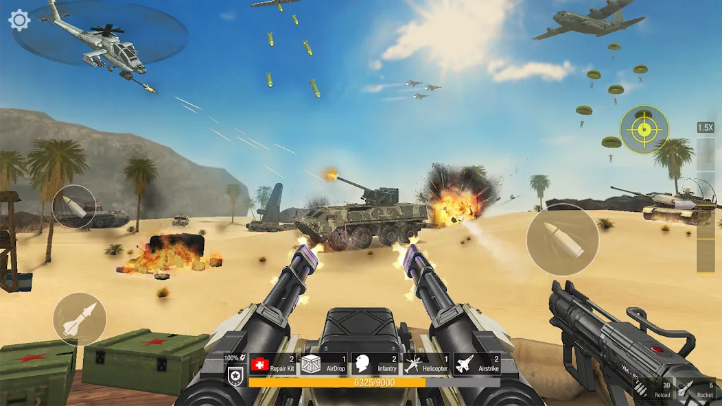 World War: Fight For Freedom [MOD: безлимитные ресурсы и оружие] Screenshot 3