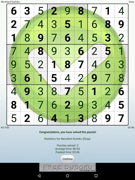 Droidoku - Andoku Puzzle [MOD: подсказки и отмена ходов] Screenshot 3