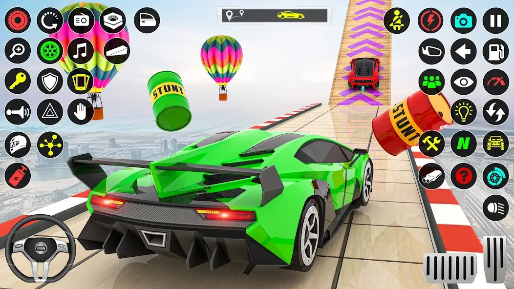GT Car Stunt Race: Mega Ramps [MOD: безлимитные деньги и все машины открыты] Screenshot 1