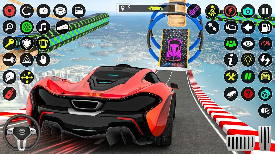 GT Car Stunt Race: Mega Ramps [MOD: безлимитные деньги и все машины открыты] Screenshot 4