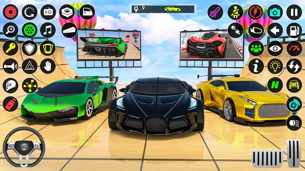 GT Car Stunt Race: Mega Ramps [MOD: безлимитные деньги и все машины открыты] Screenshot 5