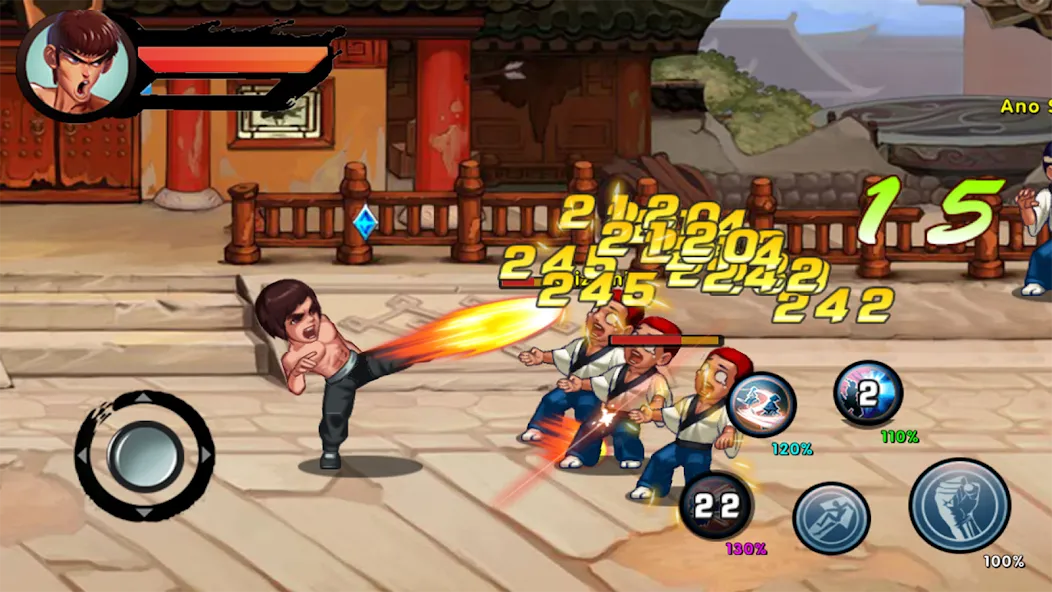 Kung Fu Attack: Final Fight [MOD: безлимитные деньги и усиленный герой] Screenshot 1