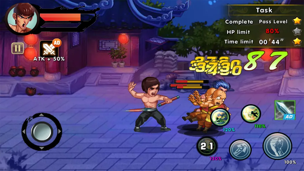 Kung Fu Attack: Final Fight [MOD: безлимитные деньги и усиленный герой] Screenshot 3
