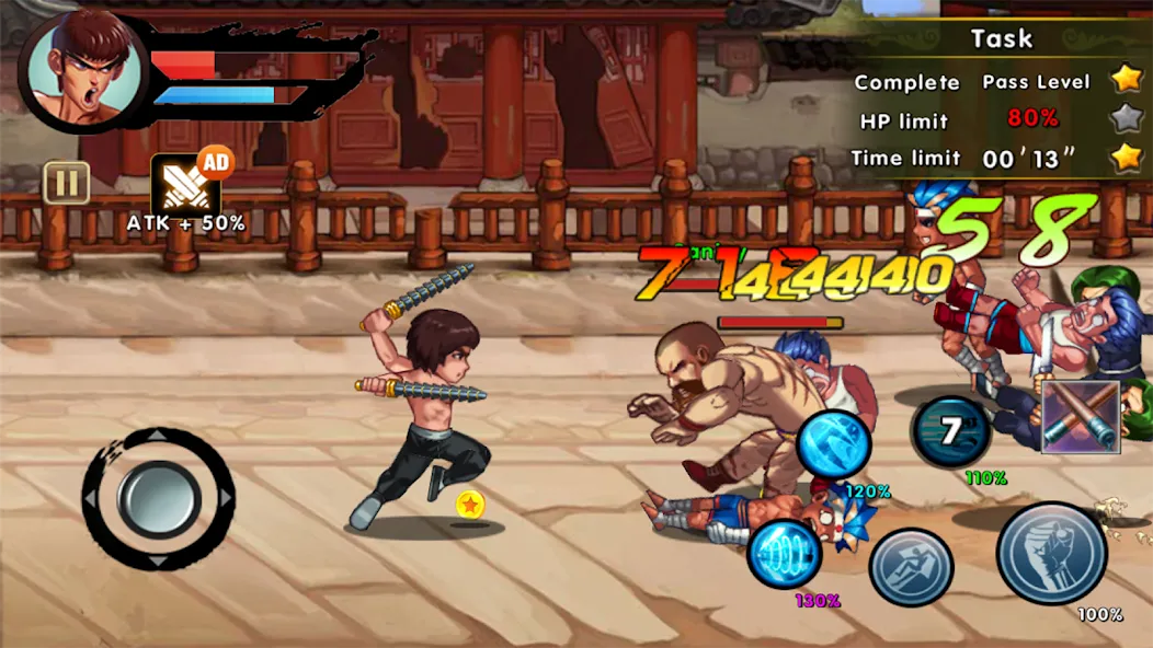 Kung Fu Attack: Final Fight [MOD: безлимитные деньги и усиленный герой] Screenshot 4
