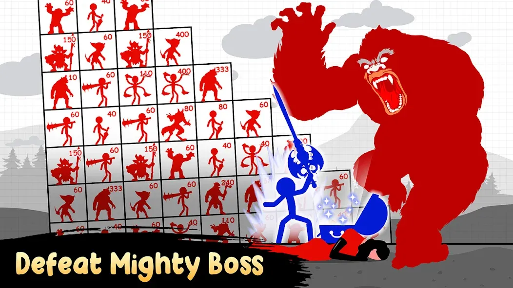 Stick Hero: Tower Defense [MOD: безлимитные деньги и усиленные герои] Screenshot 1