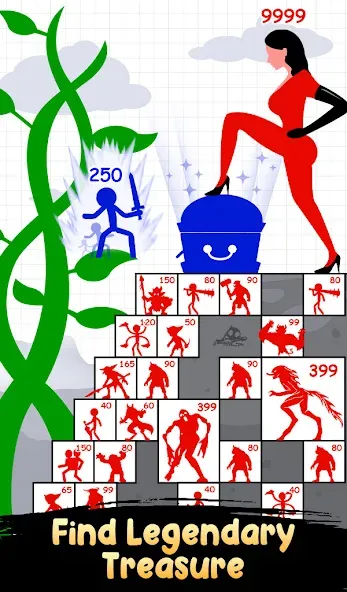 Stick Hero: Tower Defense [MOD: безлимитные деньги и усиленные герои] Screenshot 5