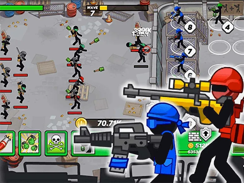 Stickman Defenders: Stick War [MOD: безлимитные ресурсы и мощные воины] Screenshot 1