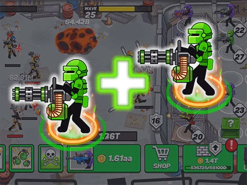 Stickman Defenders: Stick War [MOD: безлимитные ресурсы и мощные воины] Screenshot 2