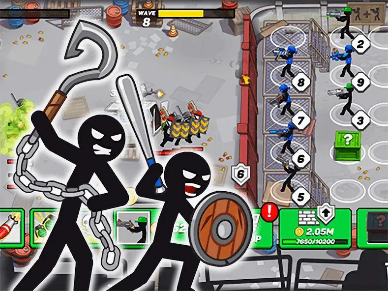Stickman Defenders: Stick War [MOD: безлимитные ресурсы и мощные воины] Screenshot 3