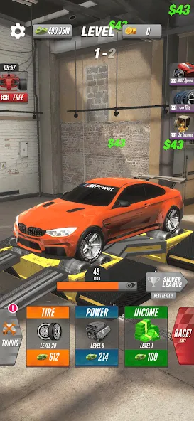 Dyno 2 Race - Car Tuning [MOD: безлимитные деньги и улучшенный тюнинг] Screenshot 1