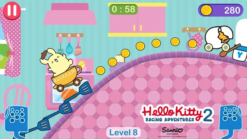 Hello Kitty games - car game [MOD: безлимитные монеты и все машины открыты] Screenshot 2