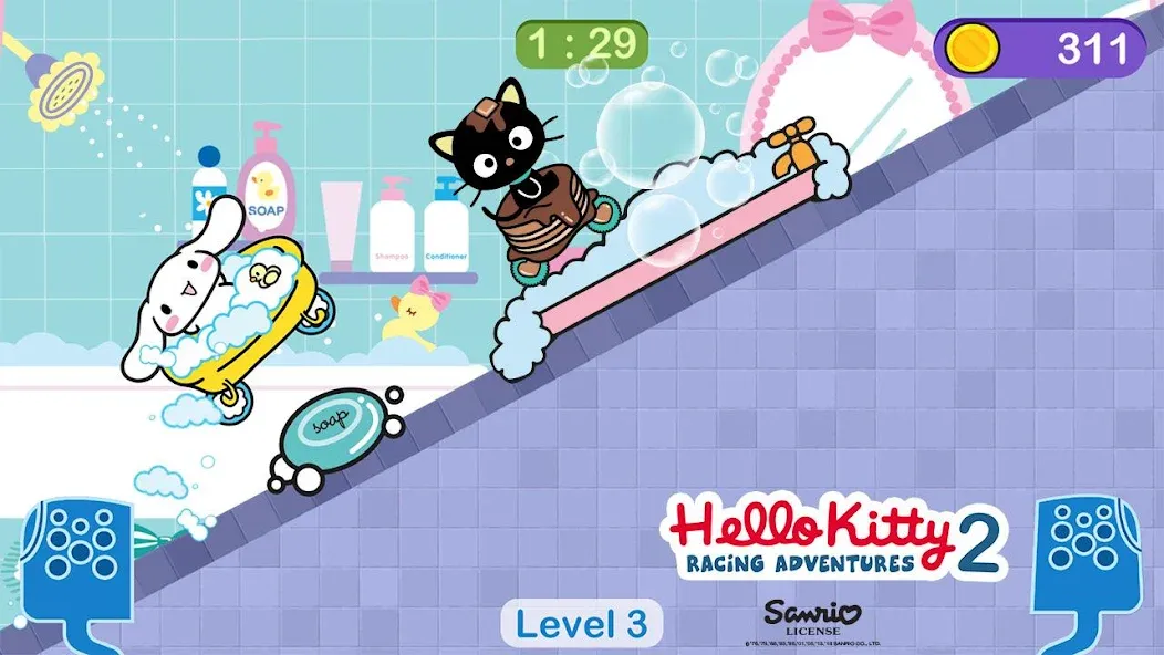 Hello Kitty games - car game [MOD: безлимитные монеты и все машины открыты] Screenshot 3