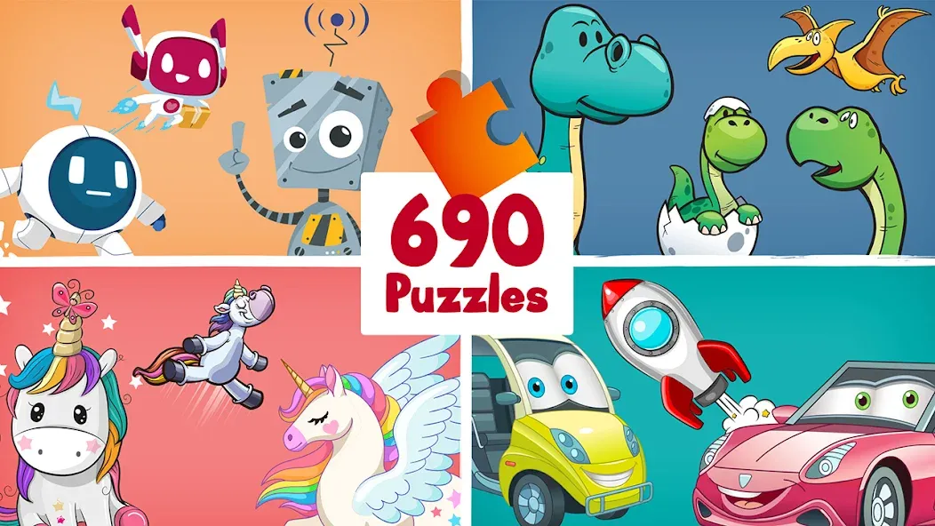 690 Puzzles for preschool kids [MOD: открыты все пазлы и уровни] Screenshot 1
