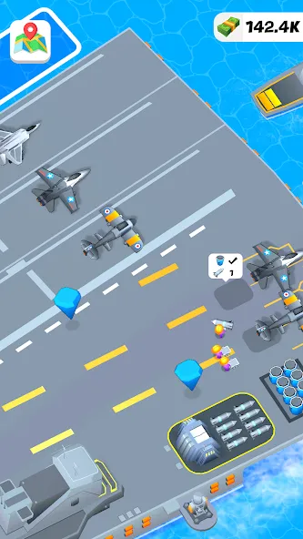 Idle Aircraft Carrier [MOD: безлимитные деньги и топливо] Screenshot 2