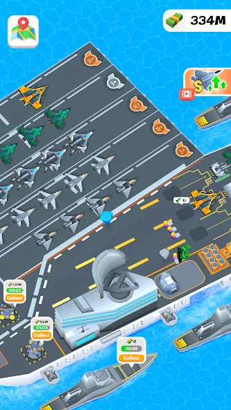 Idle Aircraft Carrier [MOD: безлимитные деньги и топливо] Screenshot 5