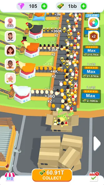 Idle Egg Factory [MOD: безлимитные деньги и ресурсы] Screenshot 2
