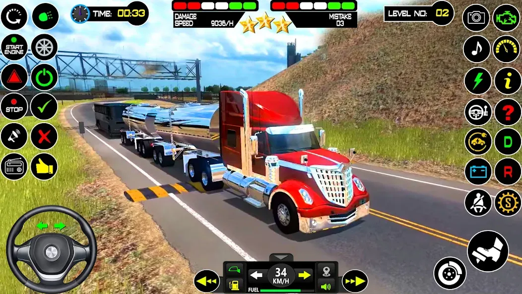 US Truck Driving Cargo Game 3D [MOD: безлимитные деньги и топливо] Screenshot 3