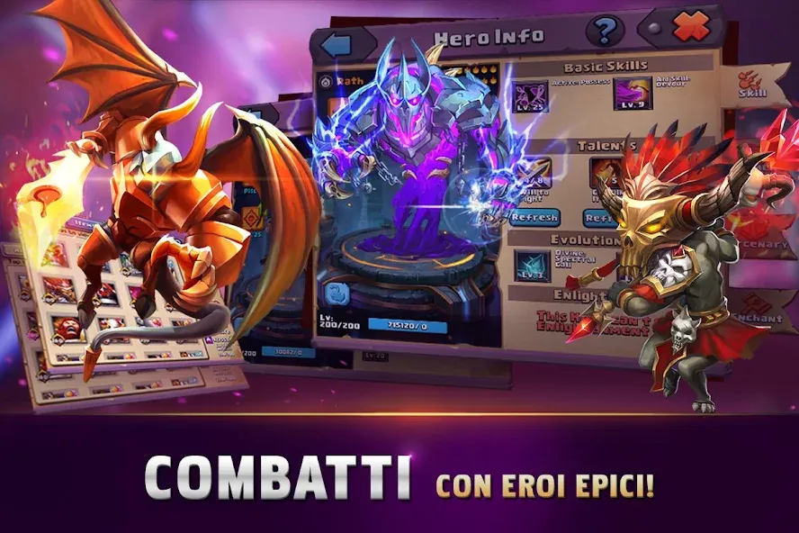 Clash of Lords 2: Italiano [MOD: безлимитные ресурсы и усиленные герои] Screenshot 2