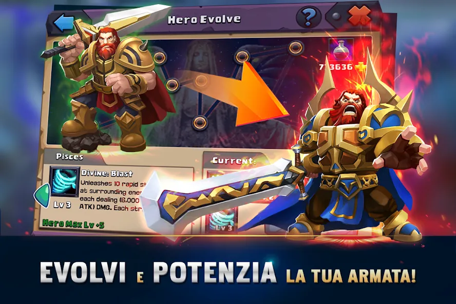 Clash of Lords 2: Italiano [MOD: безлимитные ресурсы и усиленные герои] Screenshot 3