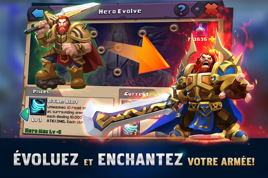 Clash of Lords 2: Clash Divin [MOD: безлимитные ресурсы и усиленные герои] Screenshot 3