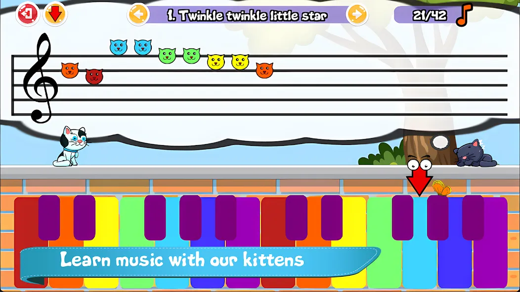 Cat Piano Meow - Sounds &amp; Game [MOD: разблокированы все звуки и уровни] Screenshot 1