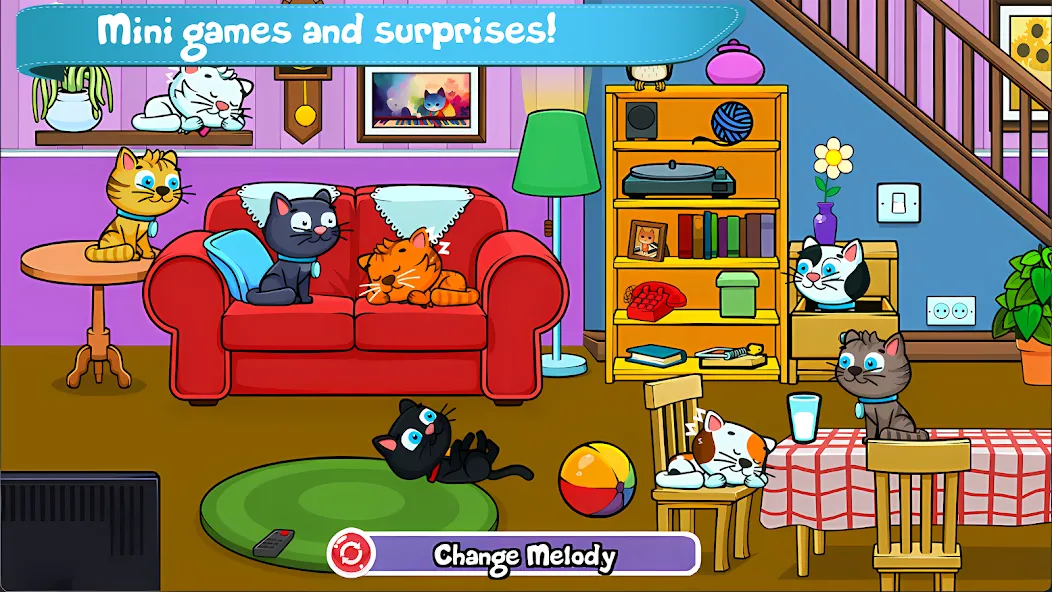 Cat Piano Meow - Sounds &amp; Game [MOD: разблокированы все звуки и уровни] Screenshot 2