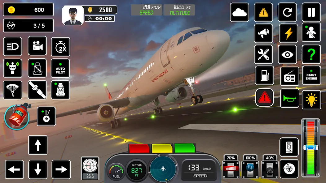 Pilot Flight Simulator Games [MOD: бесконечное топливо и новые самолёты] Screenshot 1