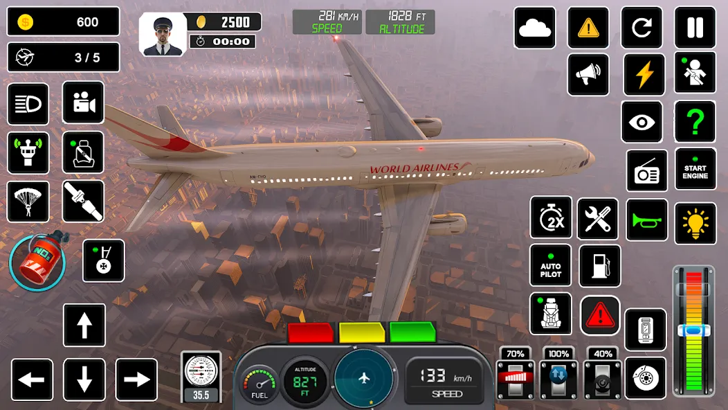 Pilot Flight Simulator Games [MOD: бесконечное топливо и новые самолёты] Screenshot 2