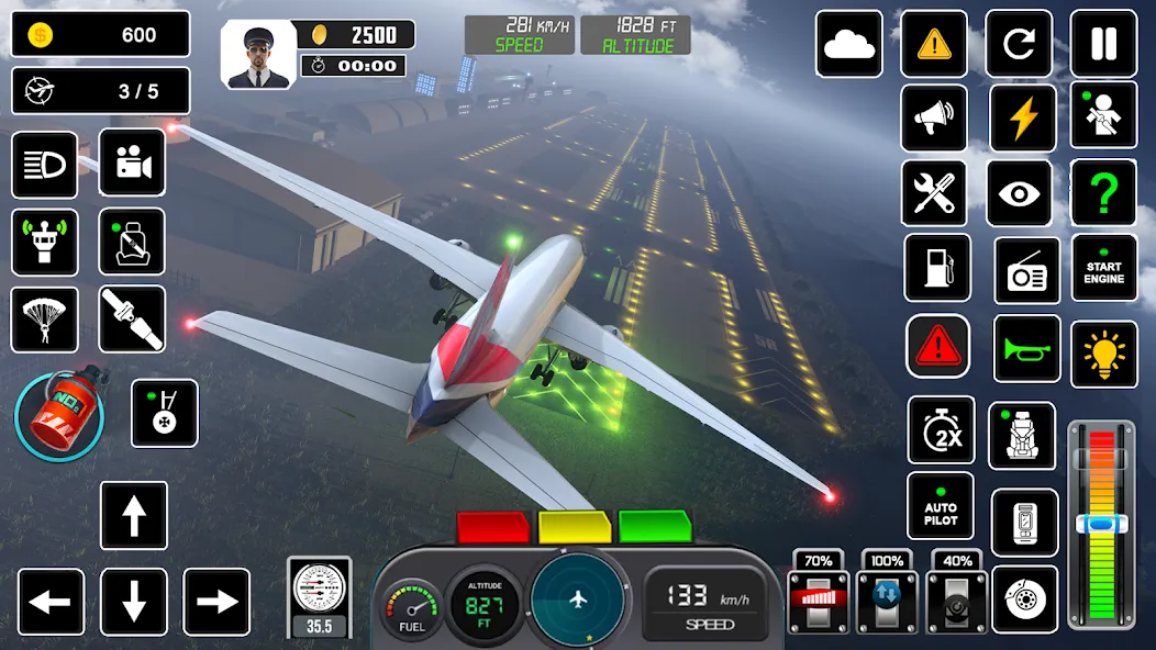 Pilot Flight Simulator Games [MOD: бесконечное топливо и новые самолёты] Screenshot 3