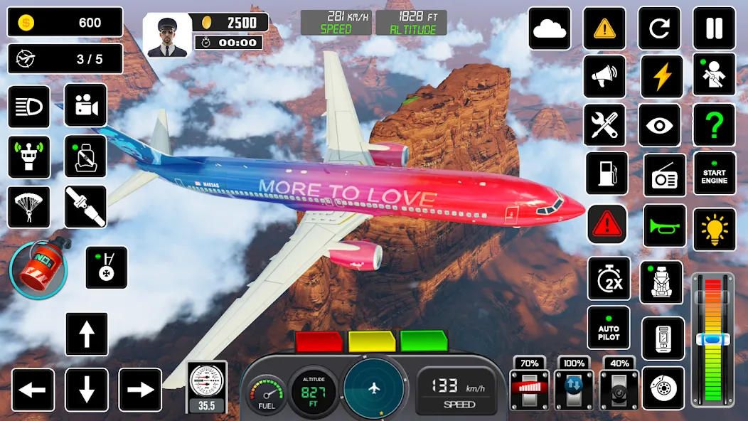 Pilot Flight Simulator Games [MOD: бесконечное топливо и новые самолёты] Screenshot 4