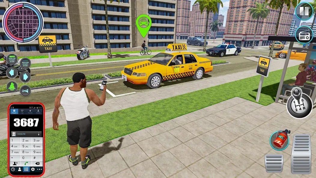 City Taxi Driving: Taxi Games [MOD: безлимитные деньги и топливо] Screenshot 1
