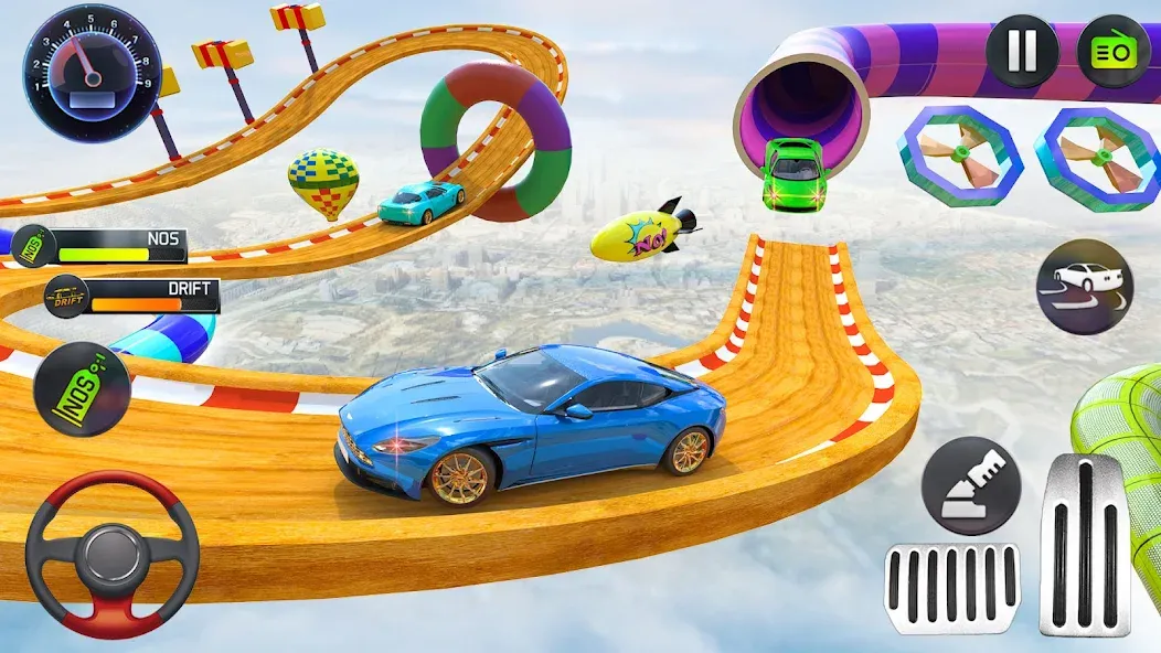Mega Ramp Car Stunts Race Game [MOD: безлимитные деньги и все машины открыты] Screenshot 3